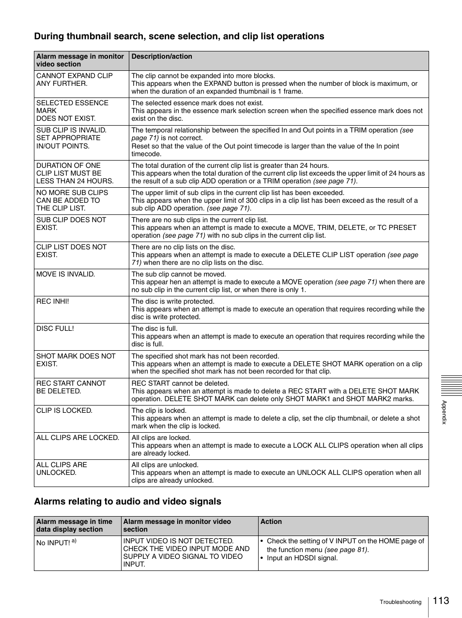 Sony PDW-F70 User Manual | Page 113 / 126