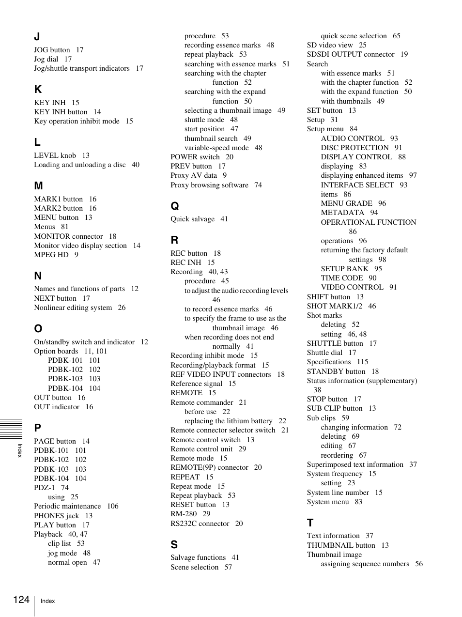 Sony PDW-F70 User Manual | Page 124 / 126