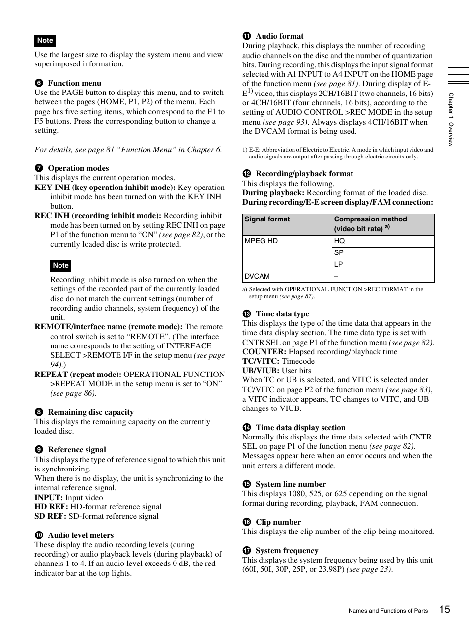 Sony PDW-F70 User Manual | Page 15 / 126