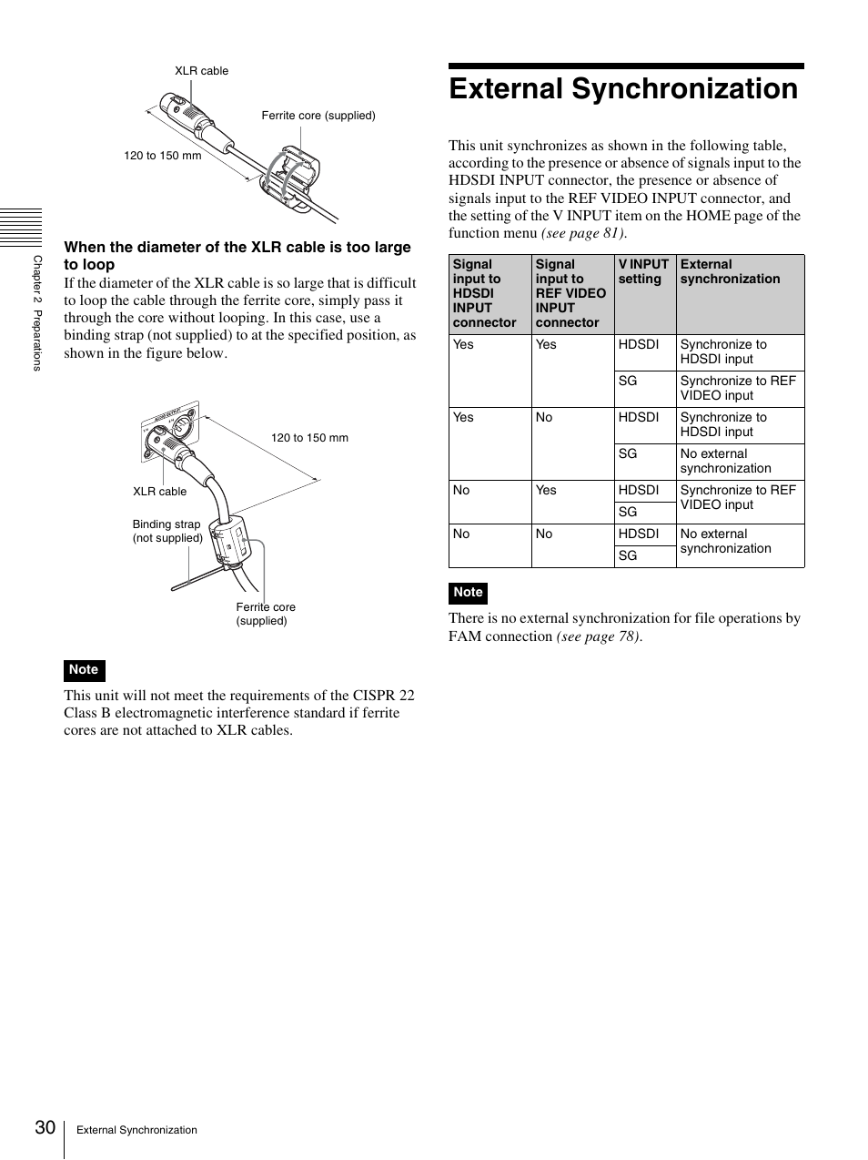 External synchronization | Sony PDW-F70 User Manual | Page 30 / 126