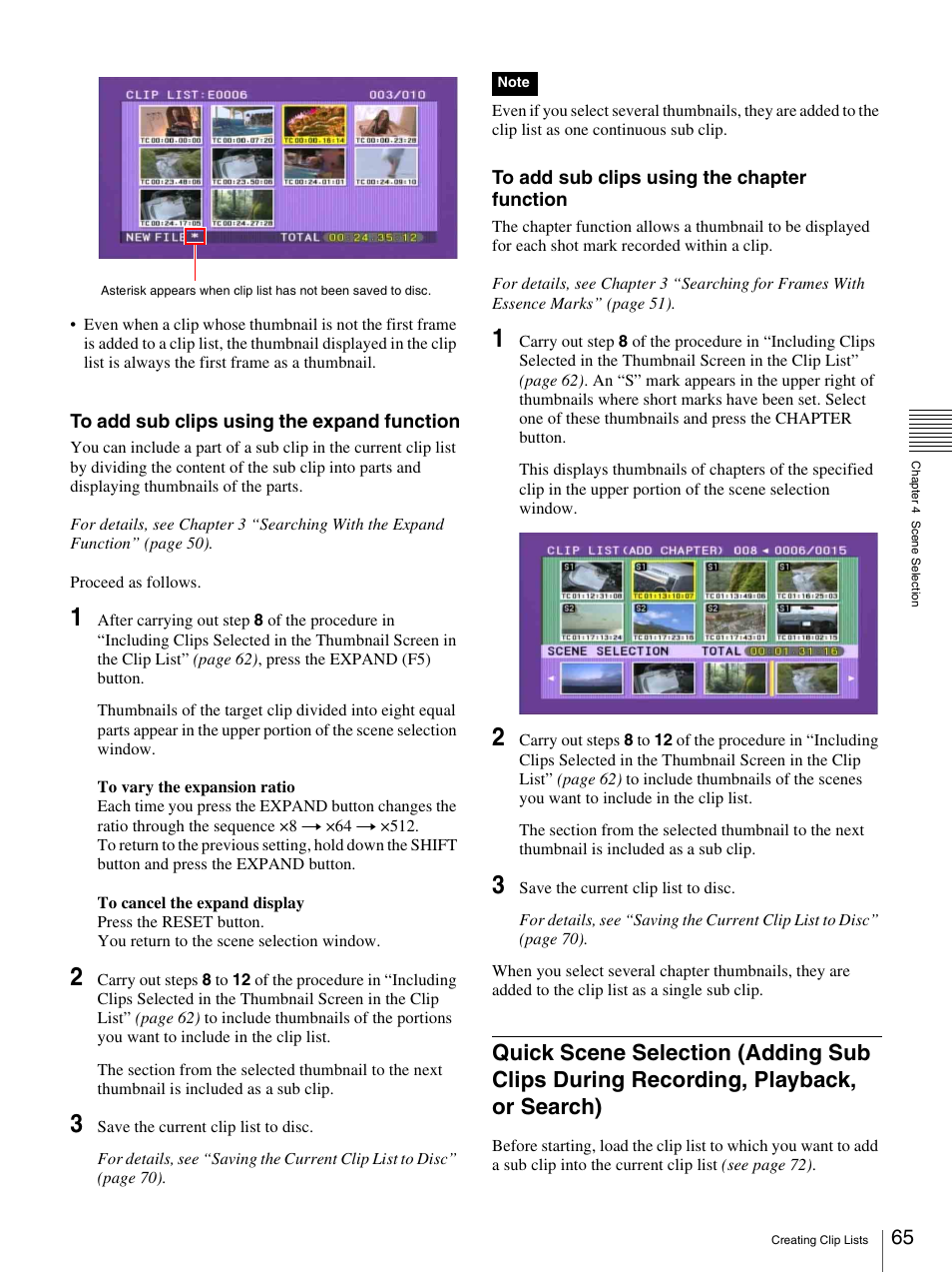 Or search) | Sony PDW-F70 User Manual | Page 65 / 126