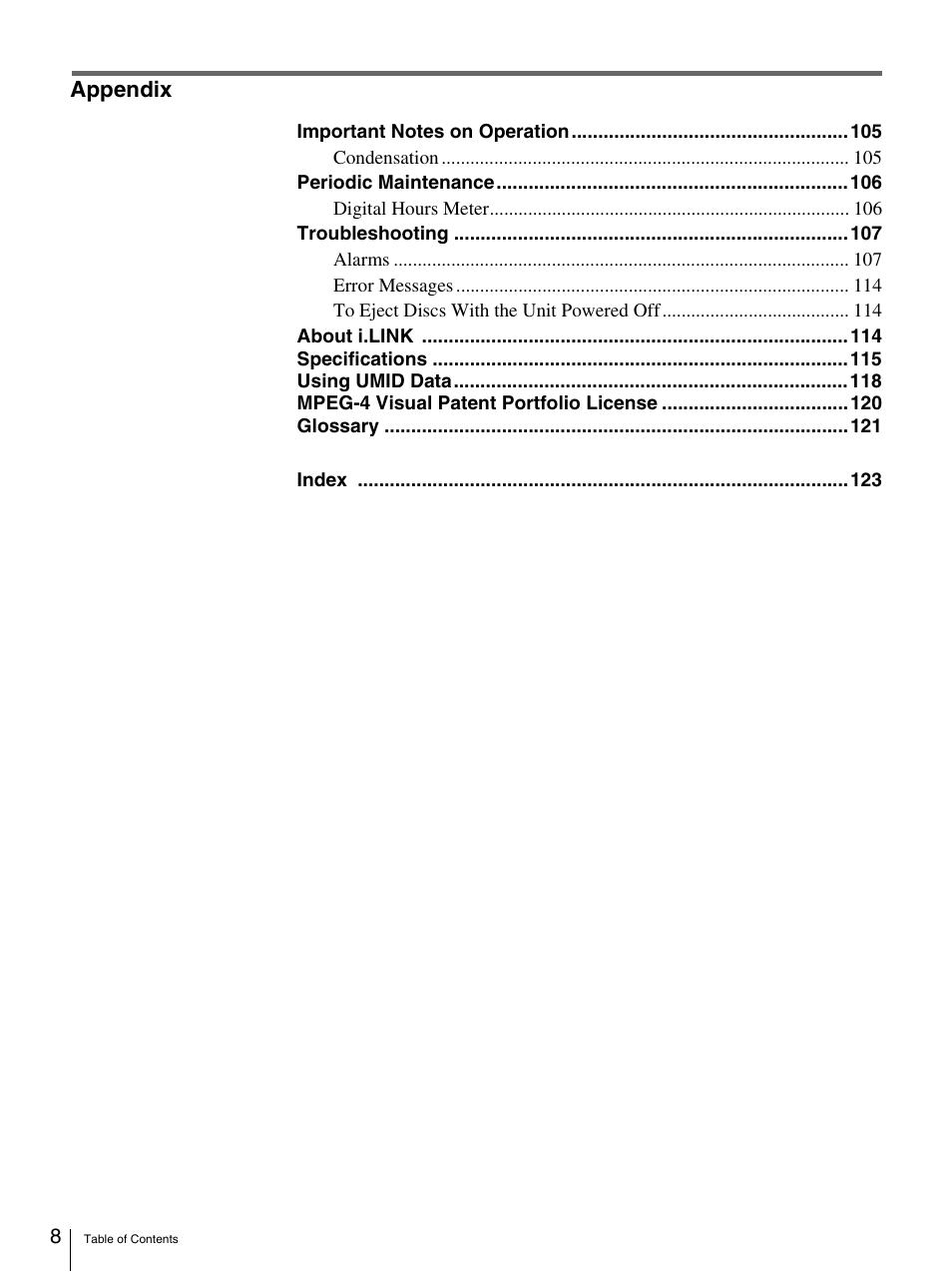 Sony PDW-F70 User Manual | Page 8 / 126