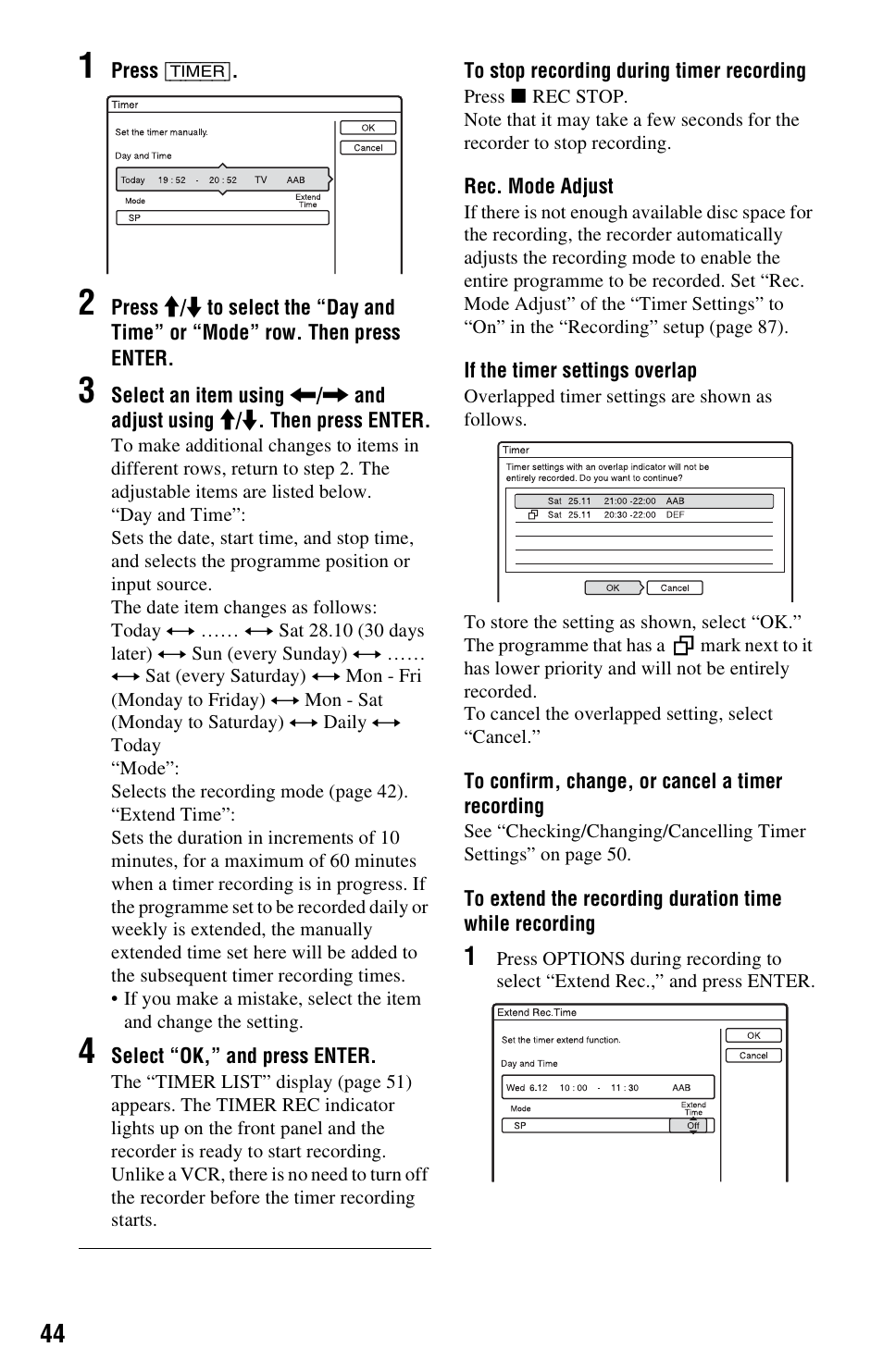 Sony RDR-GXD360 User Manual | Page 44 / 108
