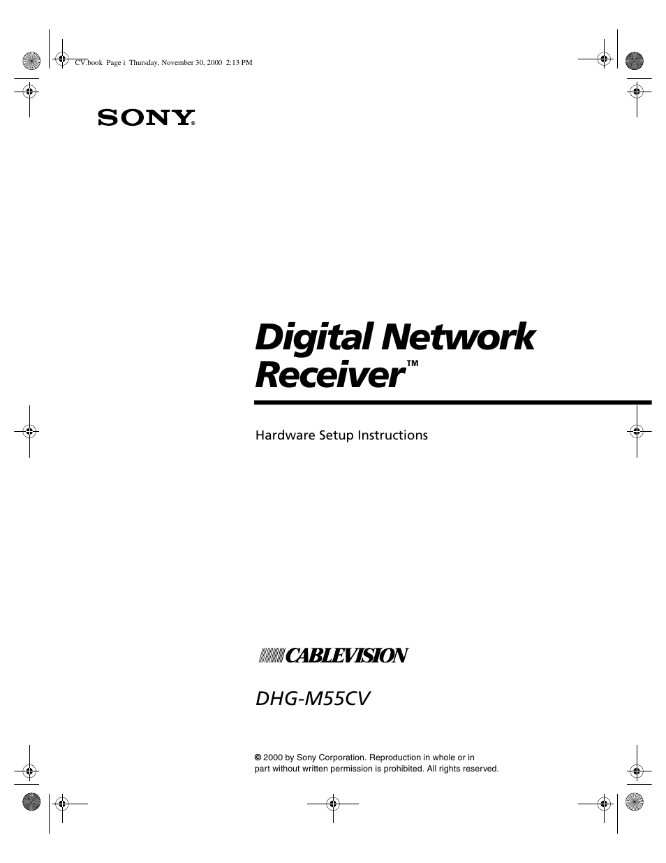 Sony DHG-M55CV User Manual | 38 pages