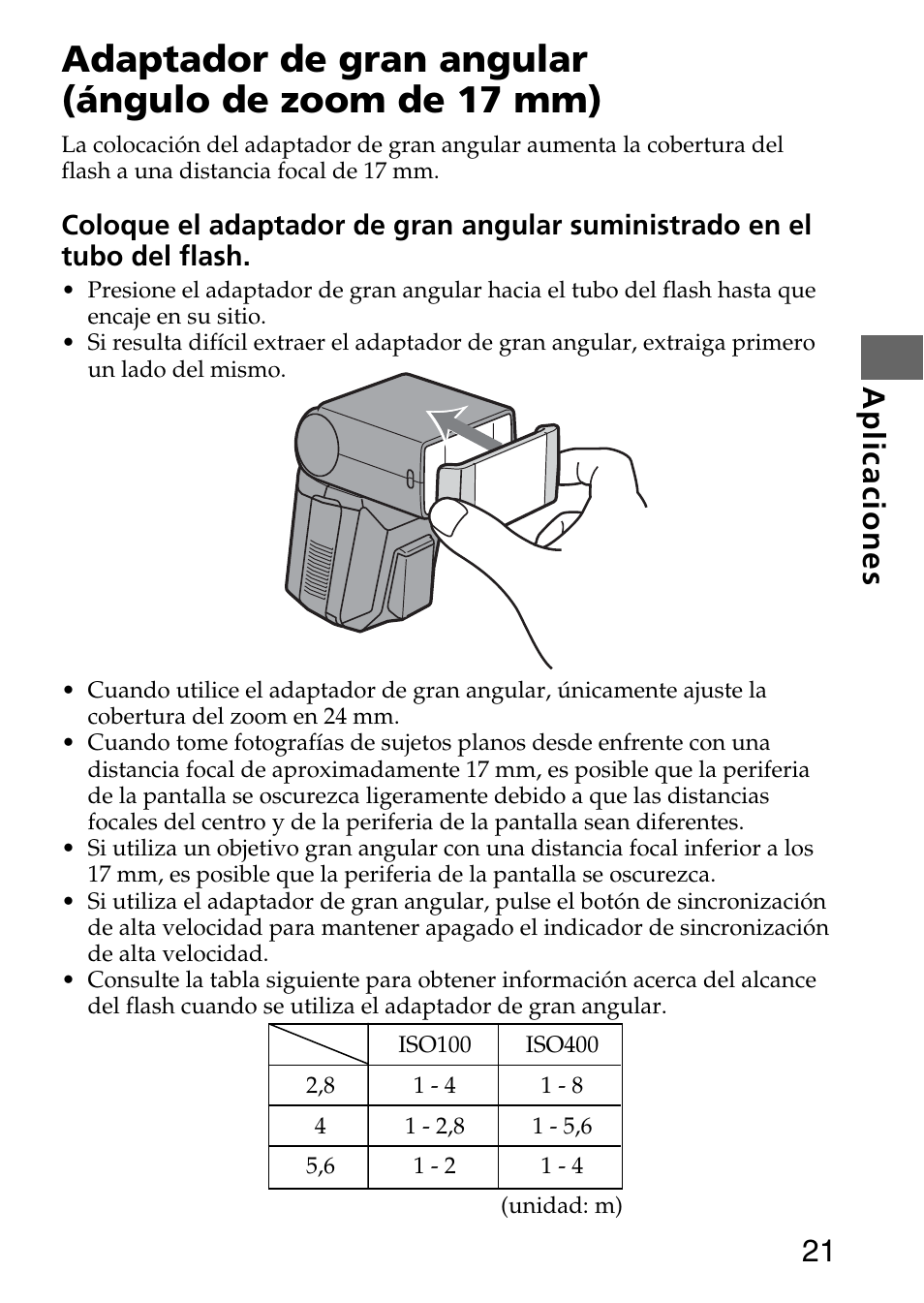 21 aplicaciones | Sony HVL-F36AM User Manual | Page 105 / 212