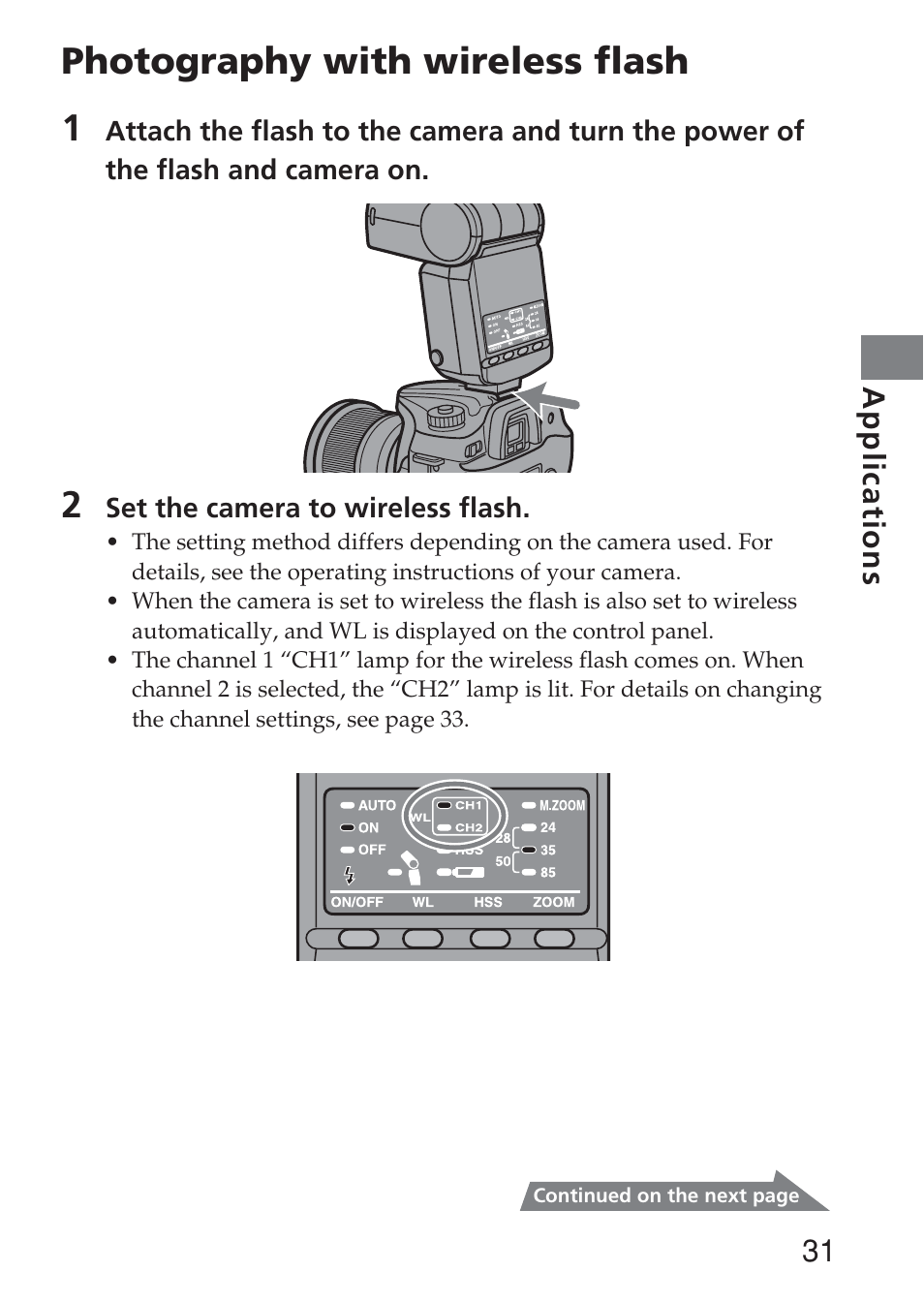 Photography with wireless flash 1 | Sony HVL-F36AM User Manual | Page 31 / 212