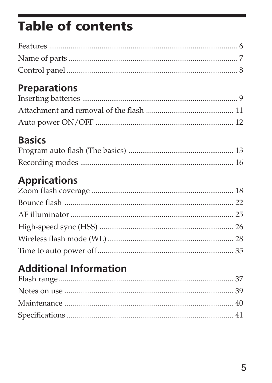 Sony HVL-F36AM User Manual | Page 5 / 212