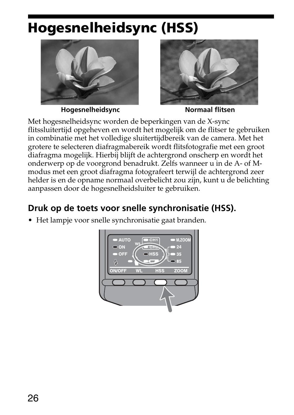 Hogesnelheidsync (hss) | Sony HVL-F36AM User Manual | Page 68 / 212