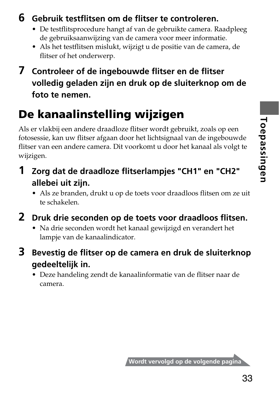 De kanaalinstelling wijzigen | Sony HVL-F36AM User Manual | Page 75 / 212