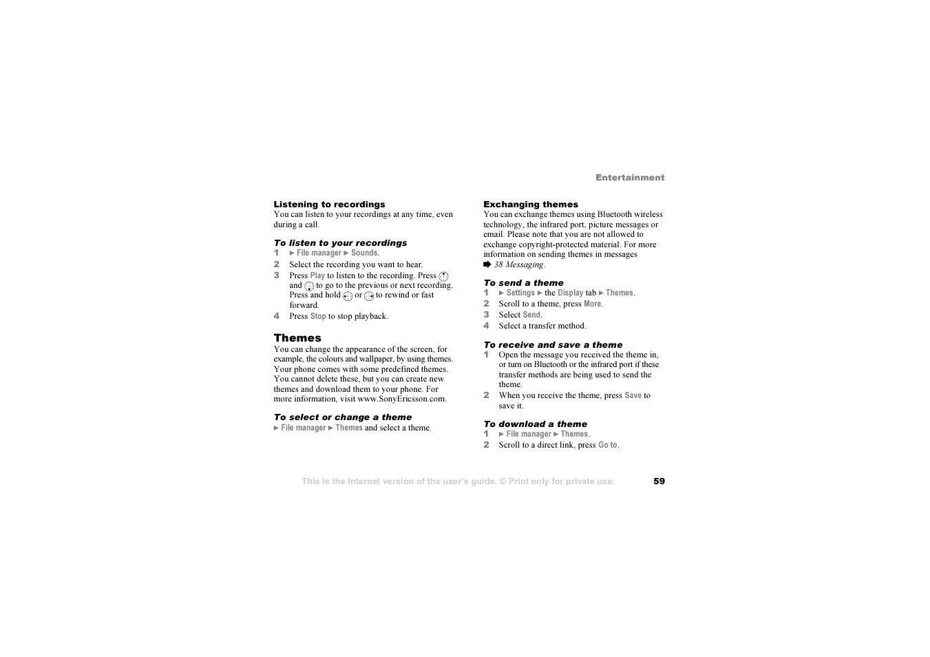 Sony Z1010 User Manual | Page 59 / 95