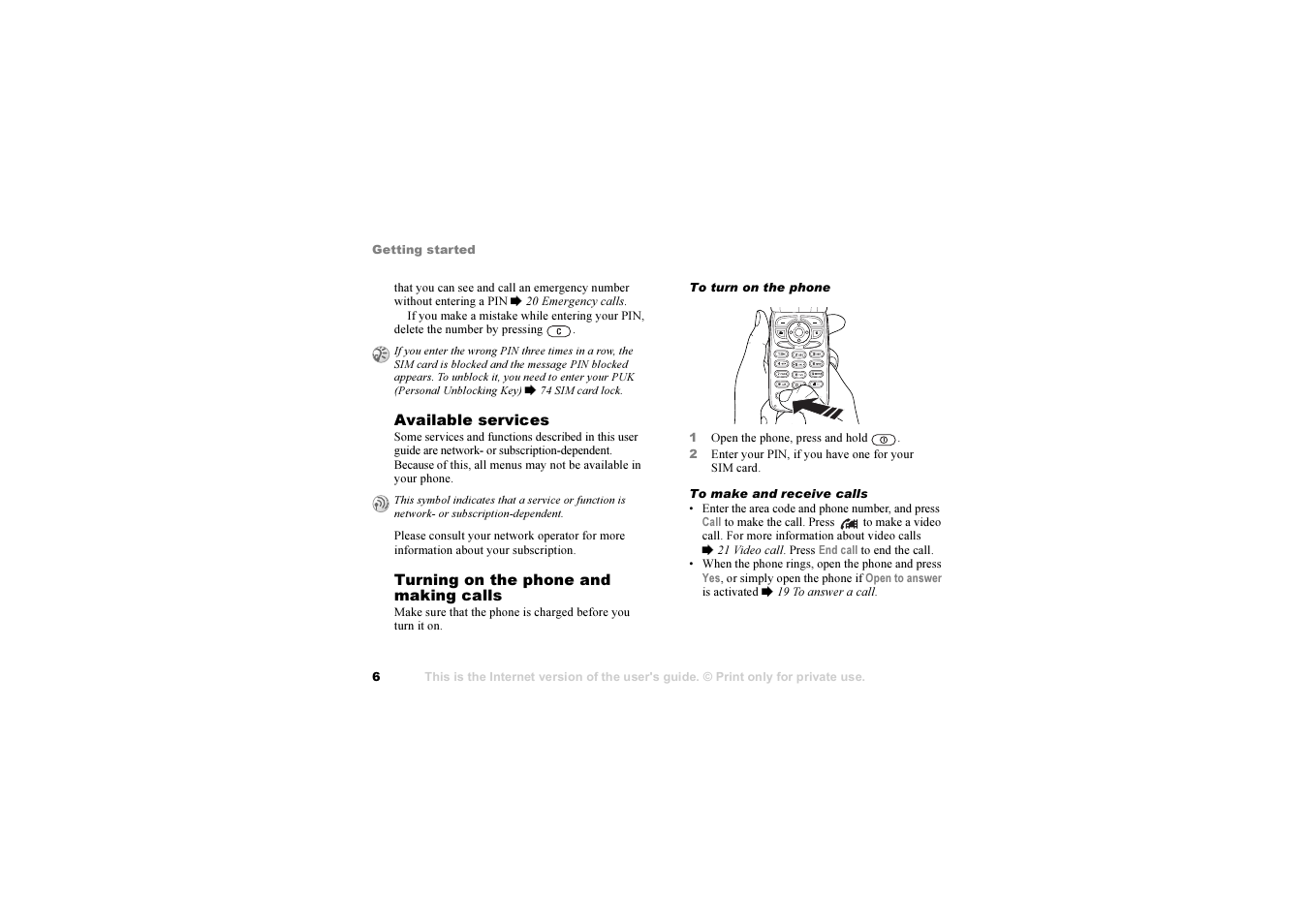 6 available services | Sony Z1010 User Manual | Page 6 / 95