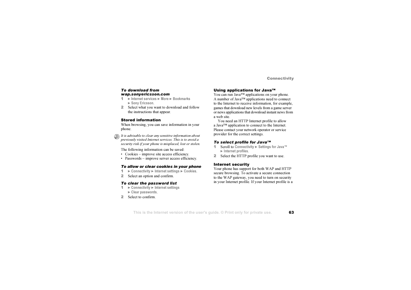 Sony Z1010 User Manual | Page 63 / 95