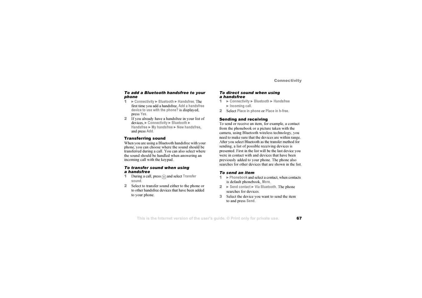 Sony Z1010 User Manual | Page 67 / 95