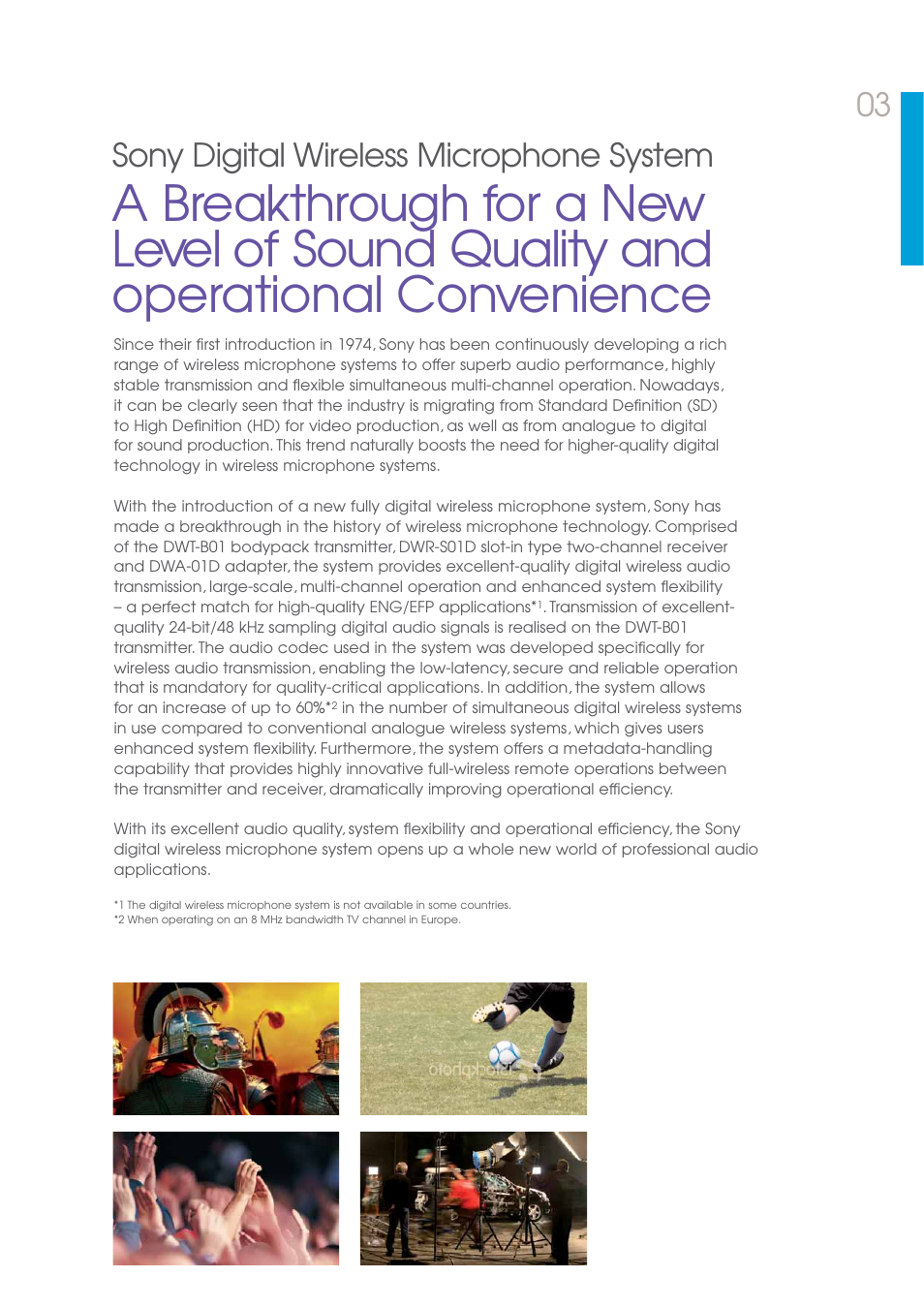 Sony digital wireless microphone system | Sony DWA-01D User Manual | Page 3 / 12