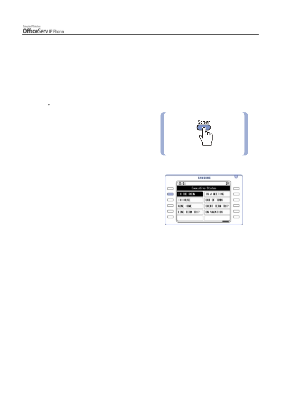 Executive/secretary hot line, Executive status display | Samsung ITP5012L User Manual | Page 103 / 164