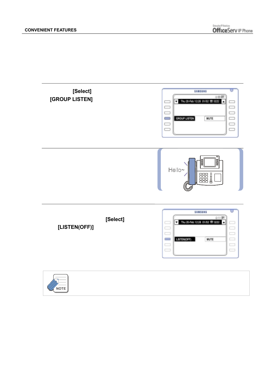 Group listening | Samsung ITP5012L User Manual | Page 108 / 164