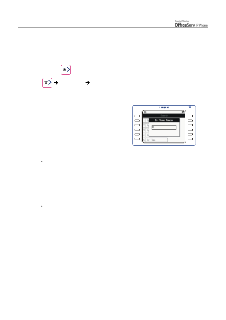 Search by telephone number | Samsung ITP5012L User Manual | Page 120 / 164