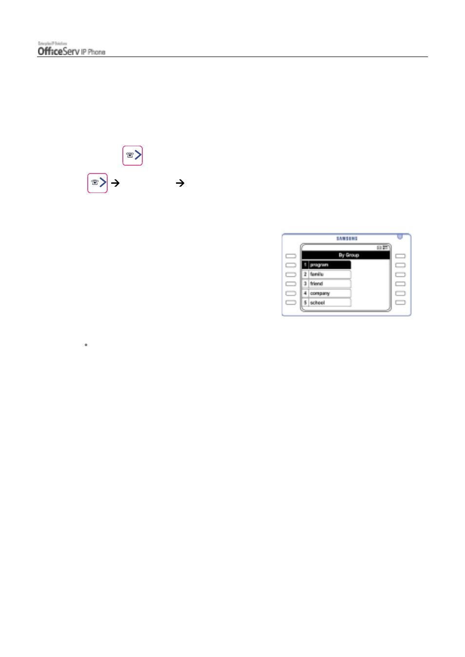 Search a telephone number by group | Samsung ITP5012L User Manual | Page 121 / 164