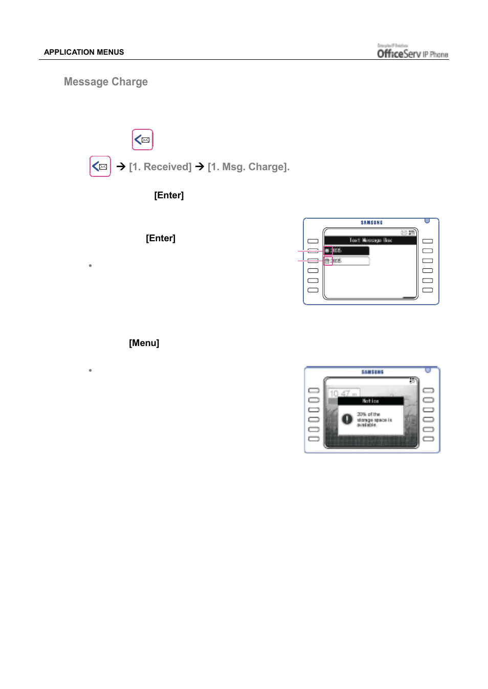 Message charge | Samsung ITP5012L User Manual | Page 136 / 164