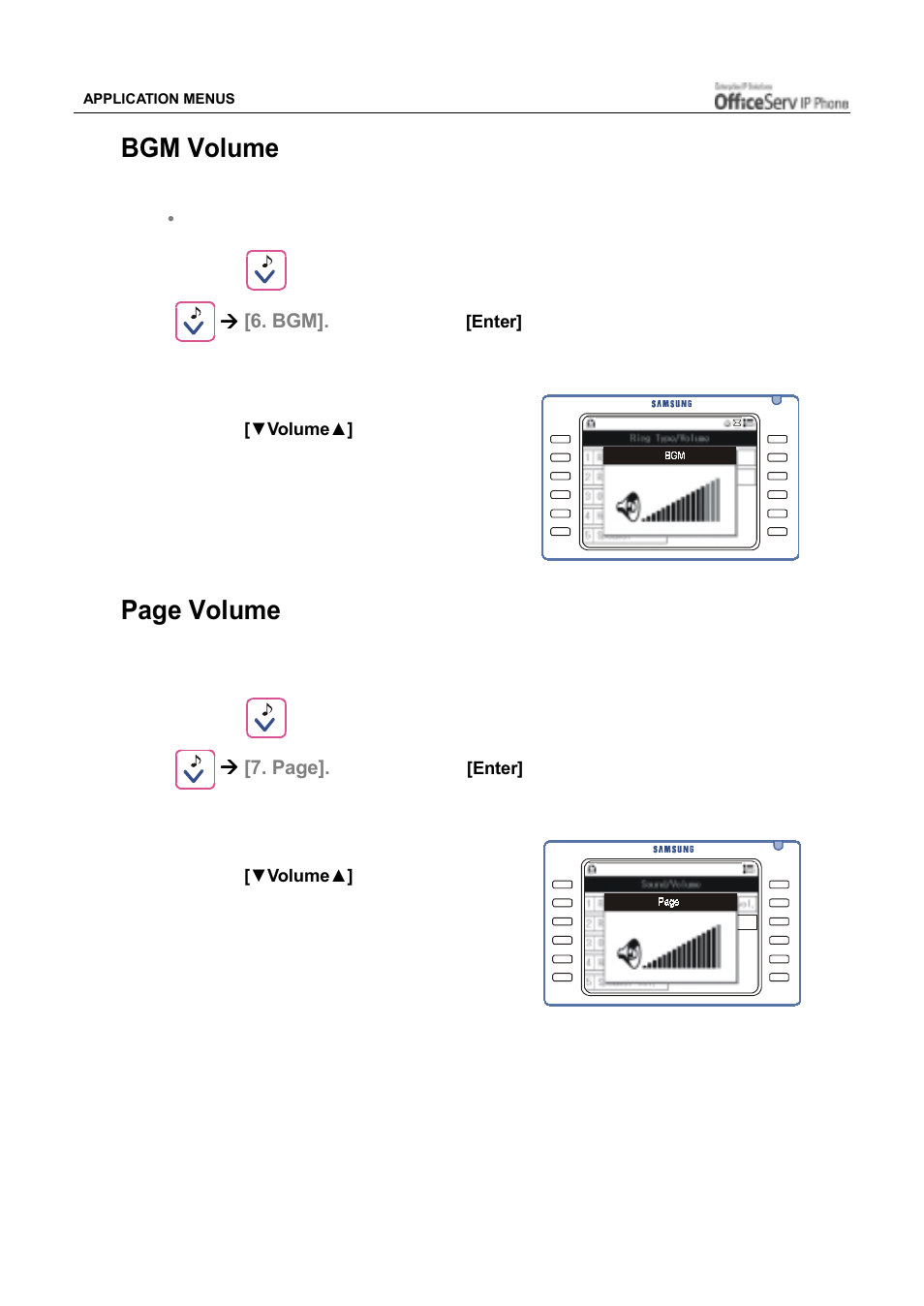 Bgm volume, Page volume | Samsung ITP5012L User Manual | Page 146 / 164