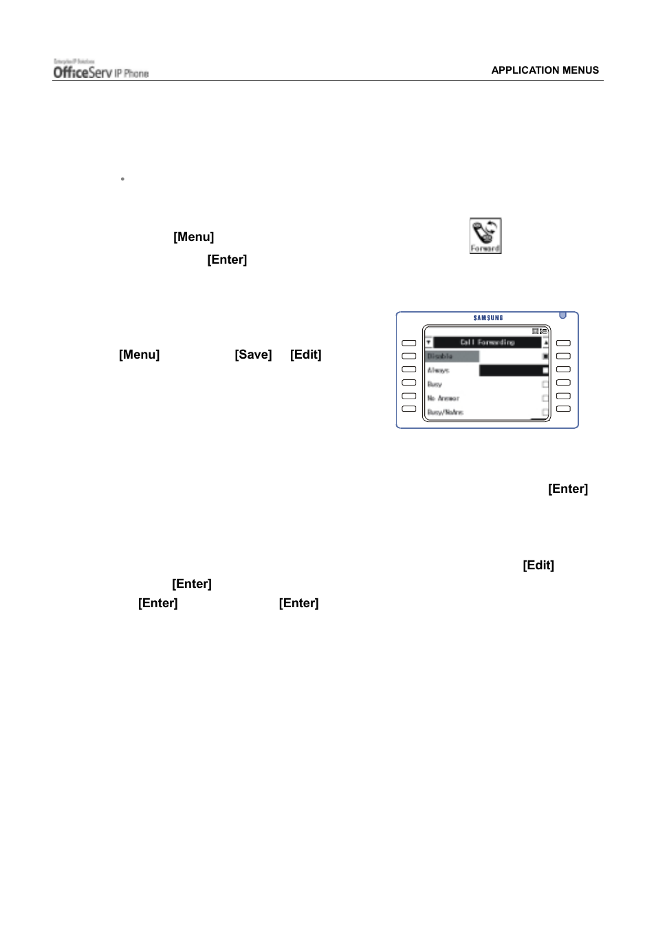 Call forwarding | Samsung ITP5012L User Manual | Page 147 / 164