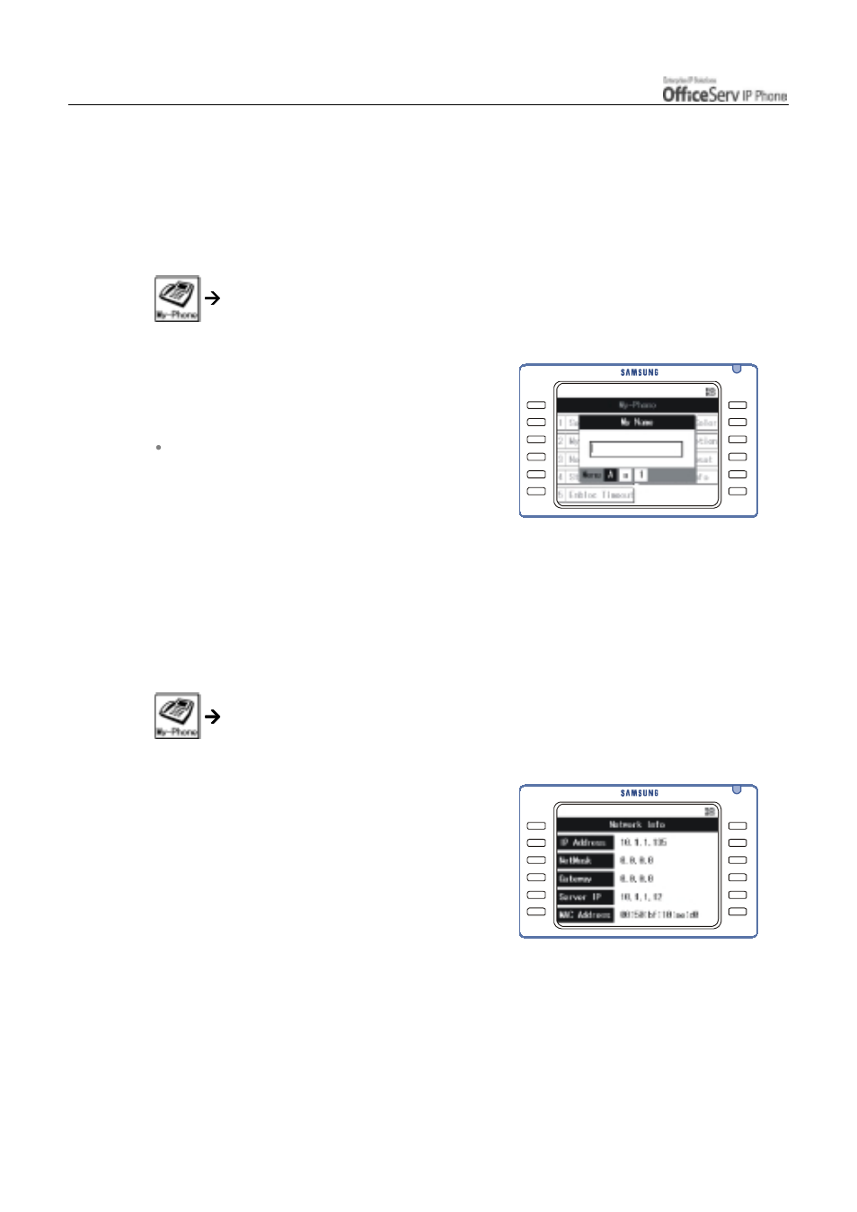 Entering the name, Network information | Samsung ITP5012L User Manual | Page 156 / 164