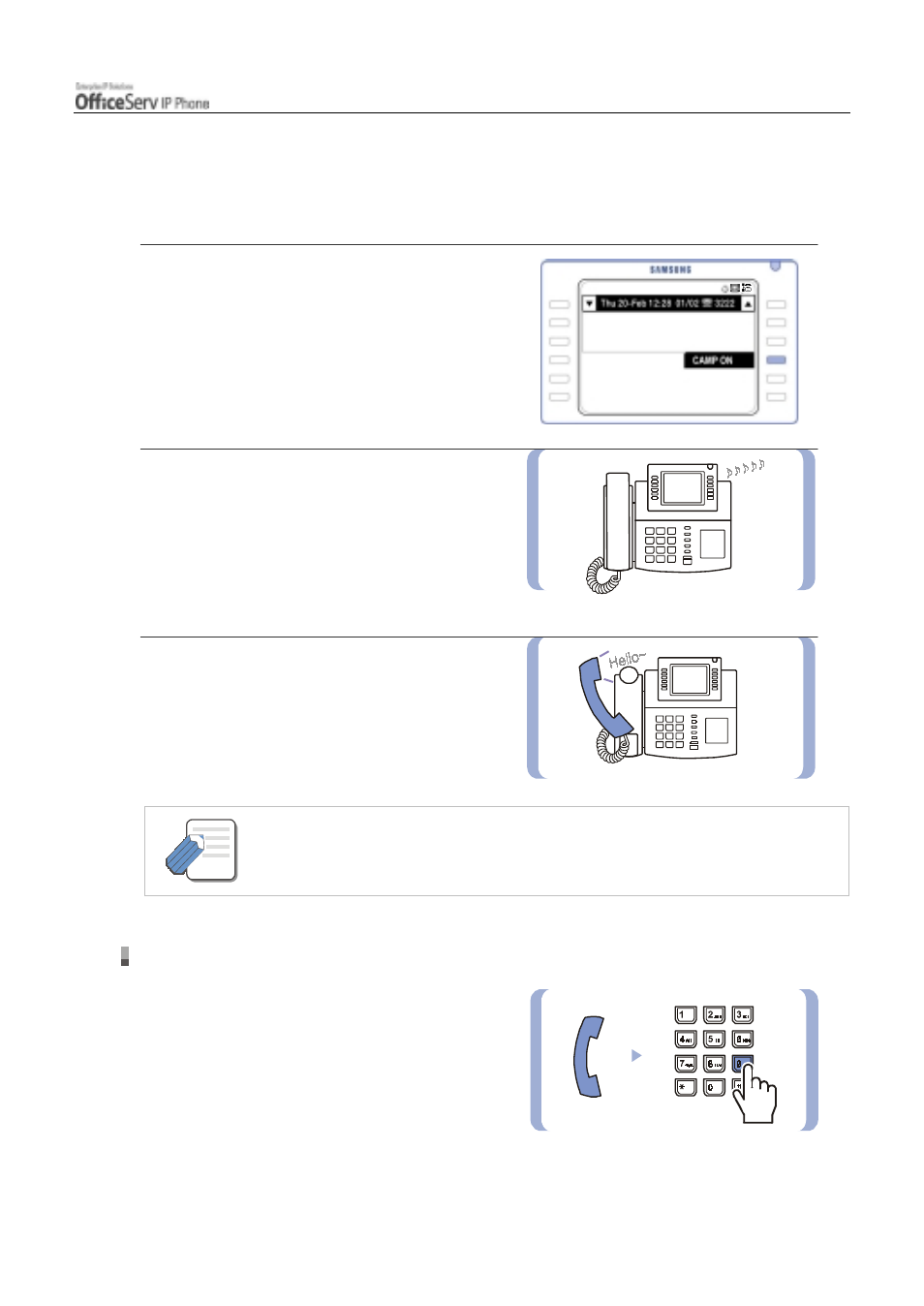 Busy station camp-on, Calling your system operator | Samsung ITP5012L User Manual | Page 53 / 164