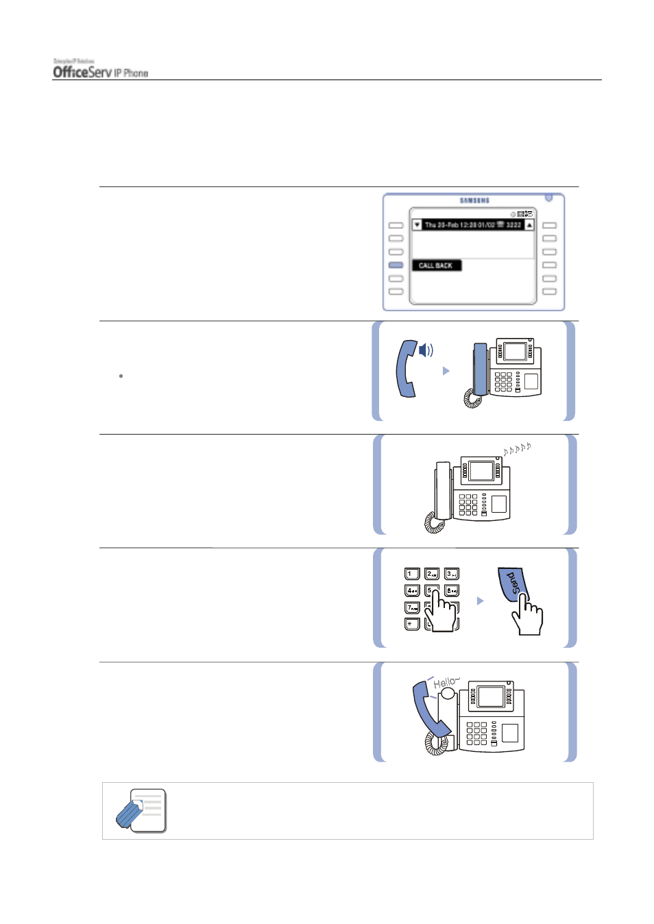 Busy line queuing with callback | Samsung ITP5012L User Manual | Page 57 / 164