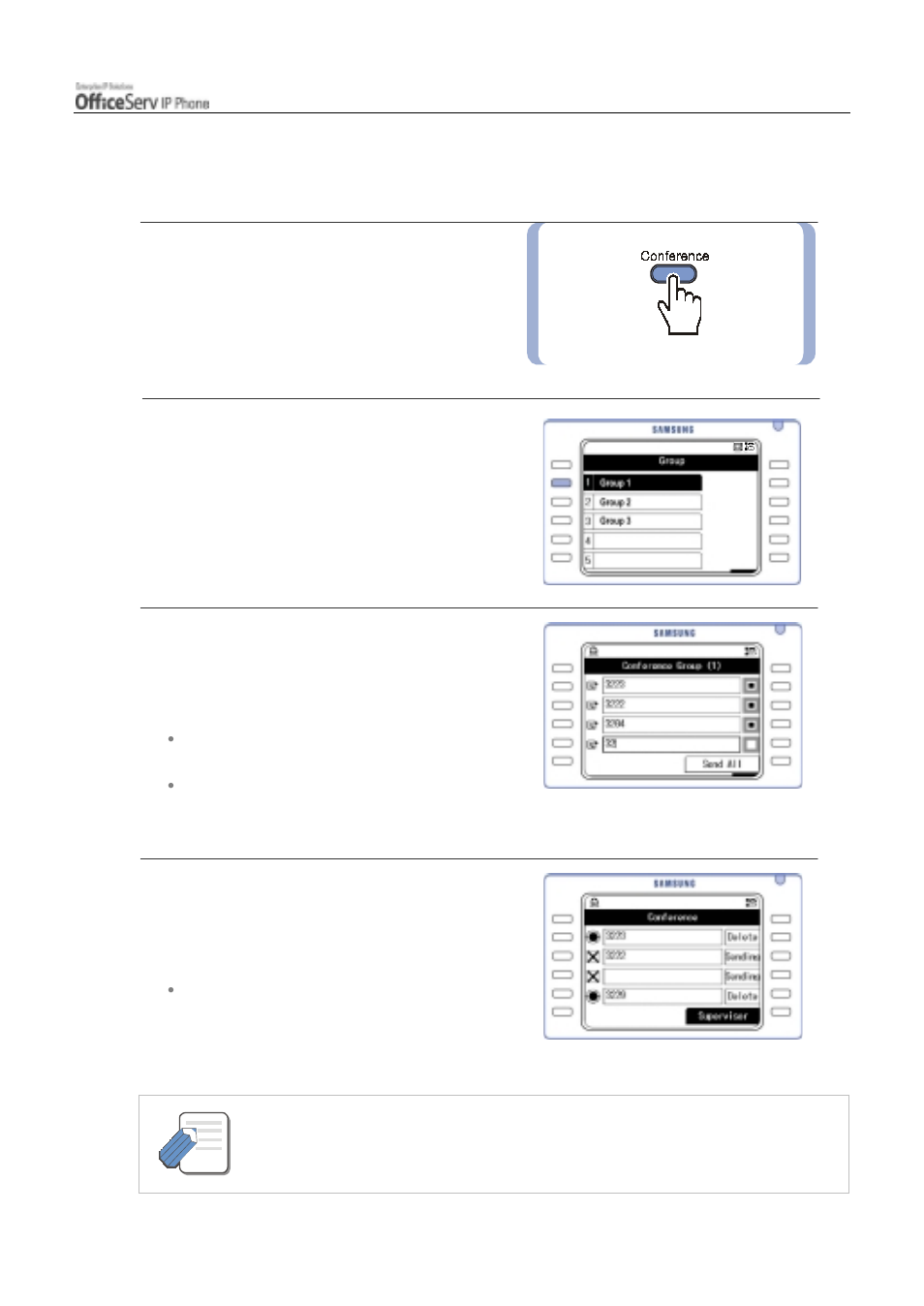 Conference call | Samsung ITP5012L User Manual | Page 65 / 164