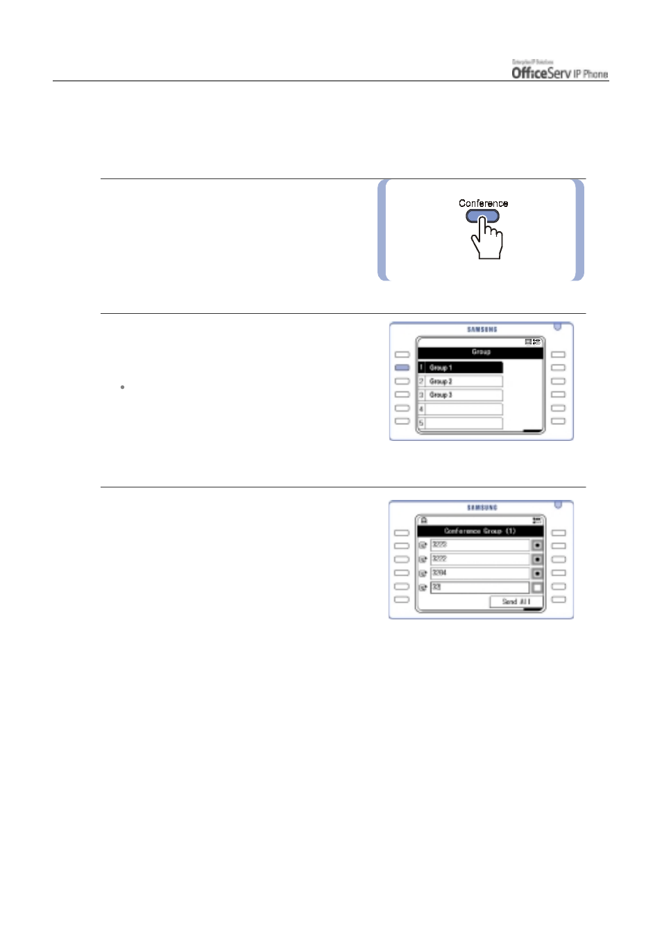 Conference groups | Samsung ITP5012L User Manual | Page 66 / 164