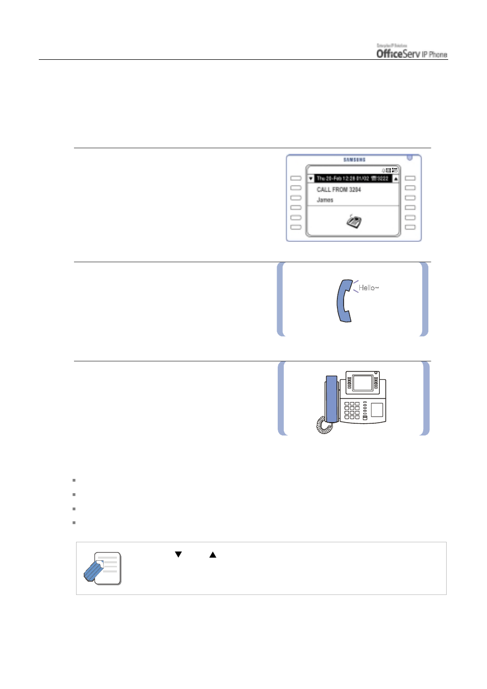 Answering an intercom call, Answering a ringing intercom call, Answering using the speakerphone | Samsung ITP5012L User Manual | Page 70 / 164