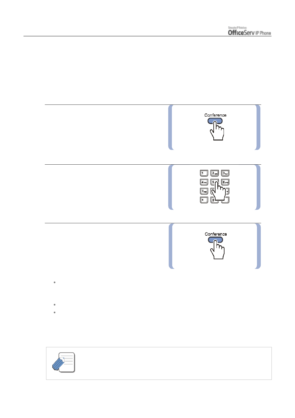 During intercom/trunk line calls, Conference | Samsung ITP5012L User Manual | Page 82 / 164