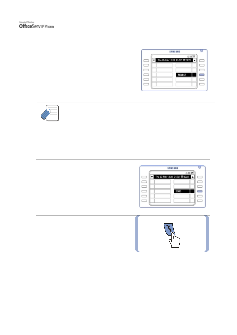 Ohva reject, Ohva cancel | Samsung ITP5012L User Manual | Page 97 / 164