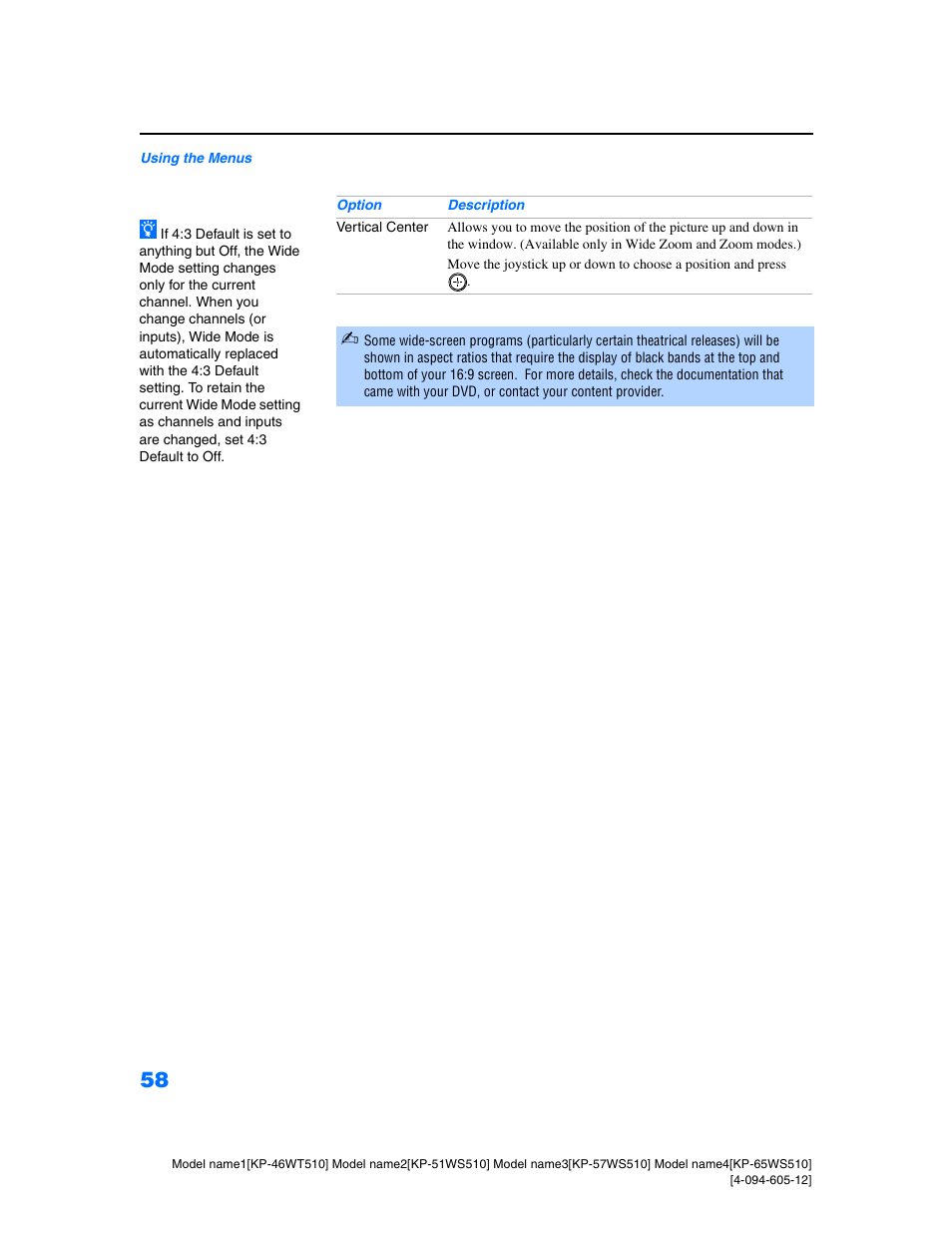 Sony KP-46WT510 User Manual | Page 61 / 86