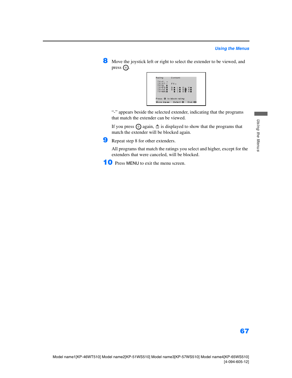 Sony KP-46WT510 User Manual | Page 70 / 86