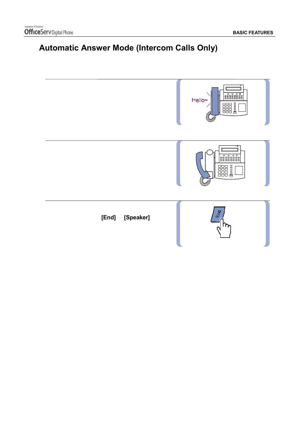 Automatic answer mode (intercom calls only) | Samsung DS5021D User Manual | Page 51 / 144