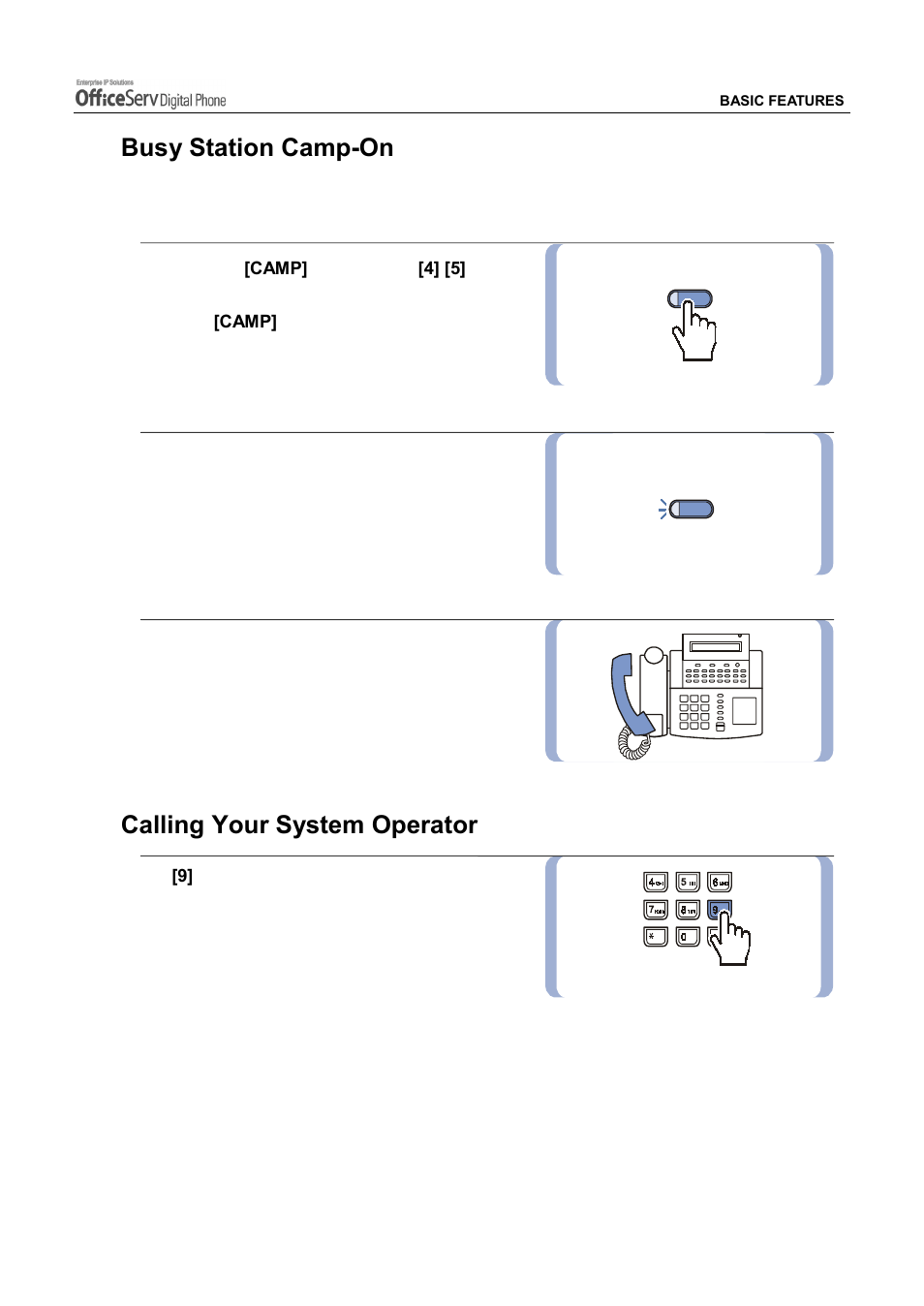 Busy station camp-on, Calling your system operator | Samsung DS5021D User Manual | Page 53 / 144