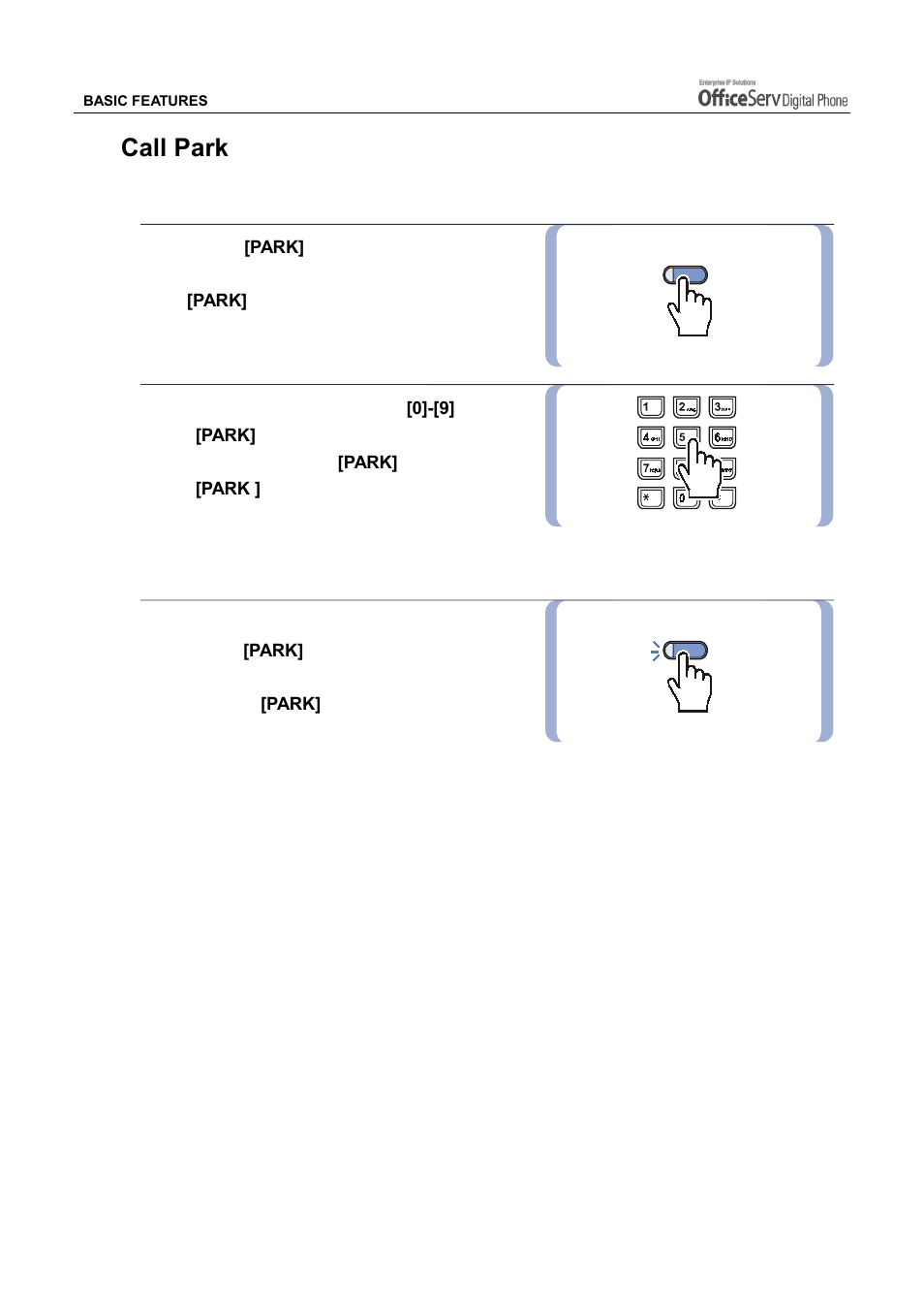 Call park | Samsung DS5021D User Manual | Page 62 / 144