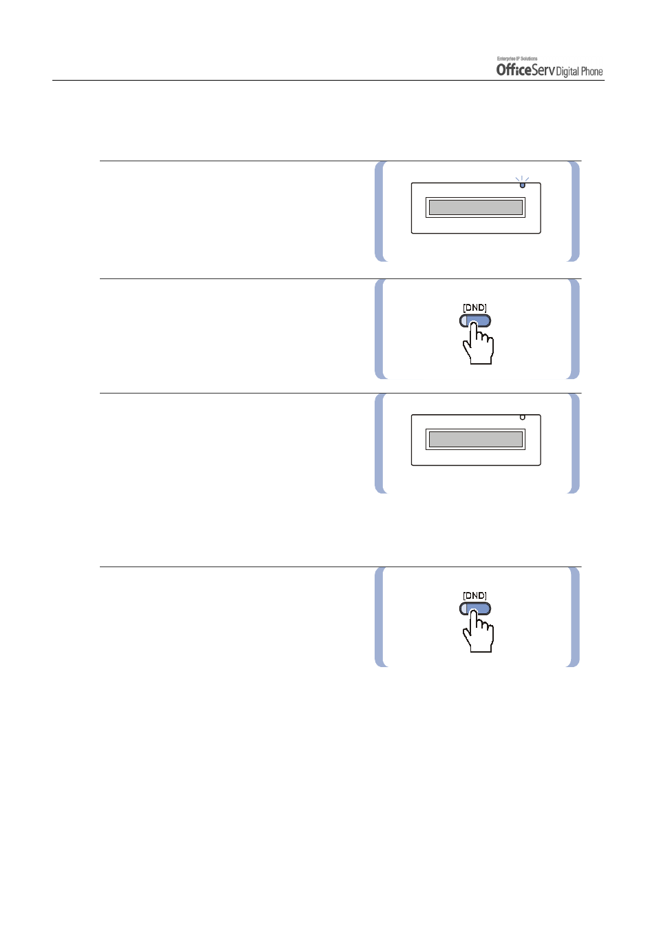 Cancelling do not disturb, One time dnd | Samsung DS5021D User Manual | Page 84 / 144