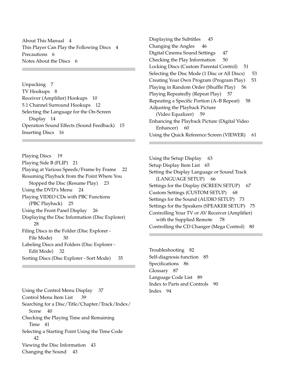 Sony DVP-CX870D User Manual | Page 3 / 96