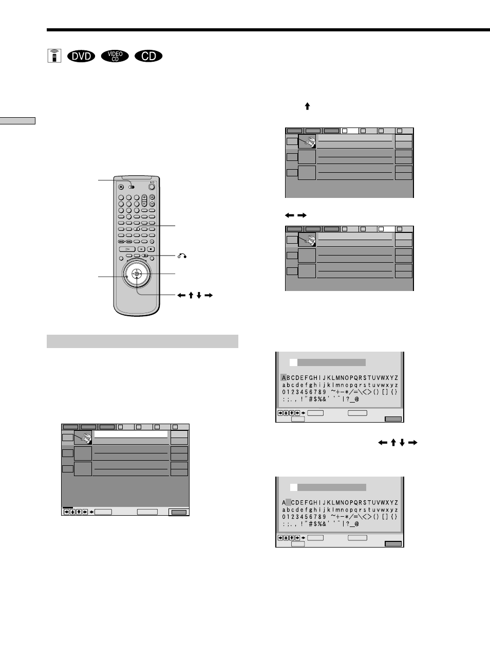 Labeling a disc or folder, Playing discs, Press enter | Sony DVP-CX870D User Manual | Page 32 / 96
