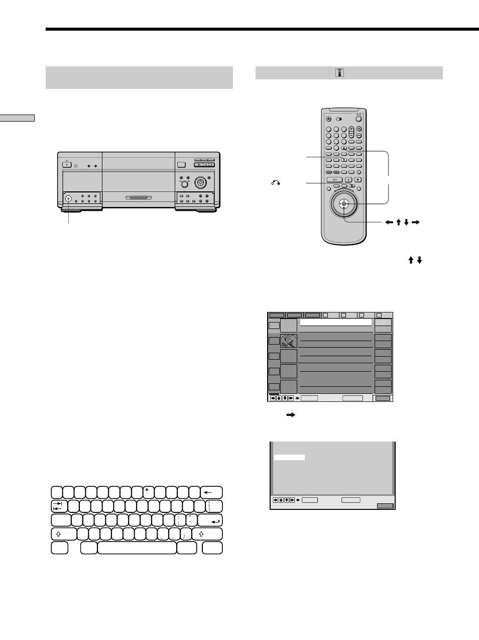 Selecting a genre z, Labeling the disc or folder using a keyboard, Playing discs | You can assign a genre to your disc, Select the disc on the disc explorer using m / m, Turn on the player, Input the characters on the keyboard | Sony DVP-CX870D User Manual | Page 34 / 96