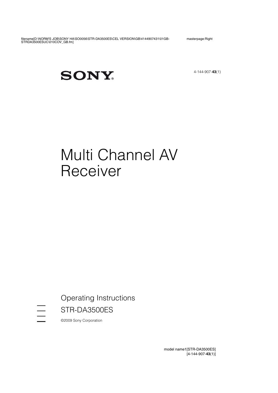 Sony 4-144-907-43(1) User Manual | 136 pages