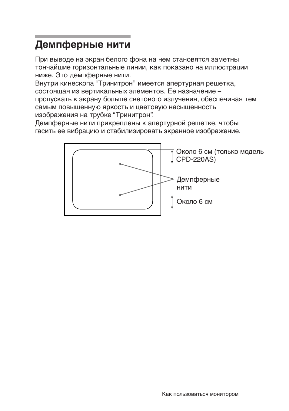 Демпферные нити | Sony CPD-120AS User Manual | Page 166 / 185
