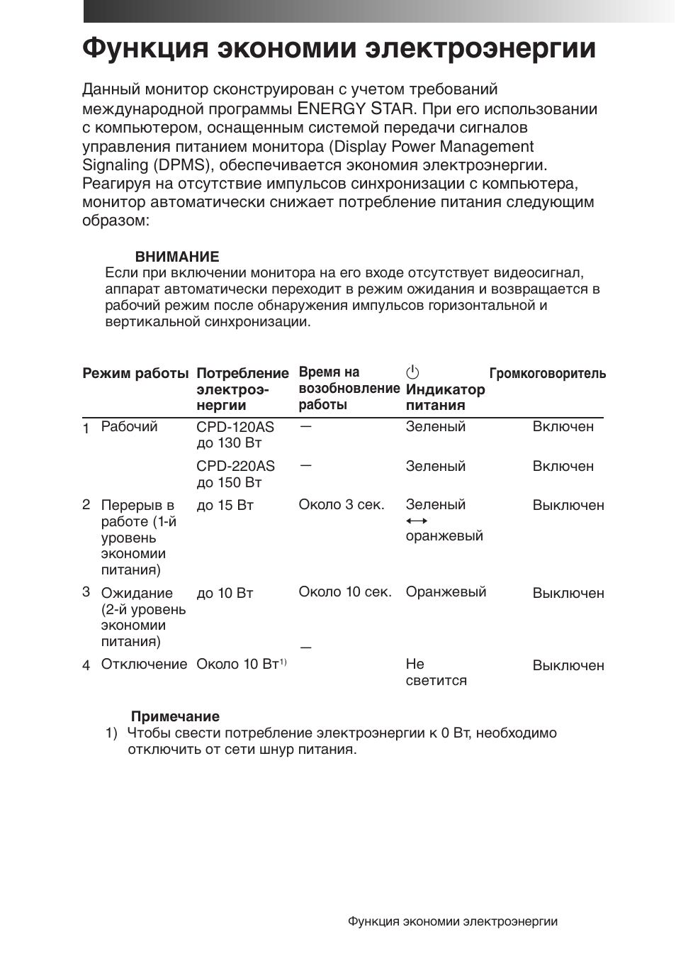 Функция экономии электроэнергии | Sony CPD-120AS User Manual | Page 178 / 185