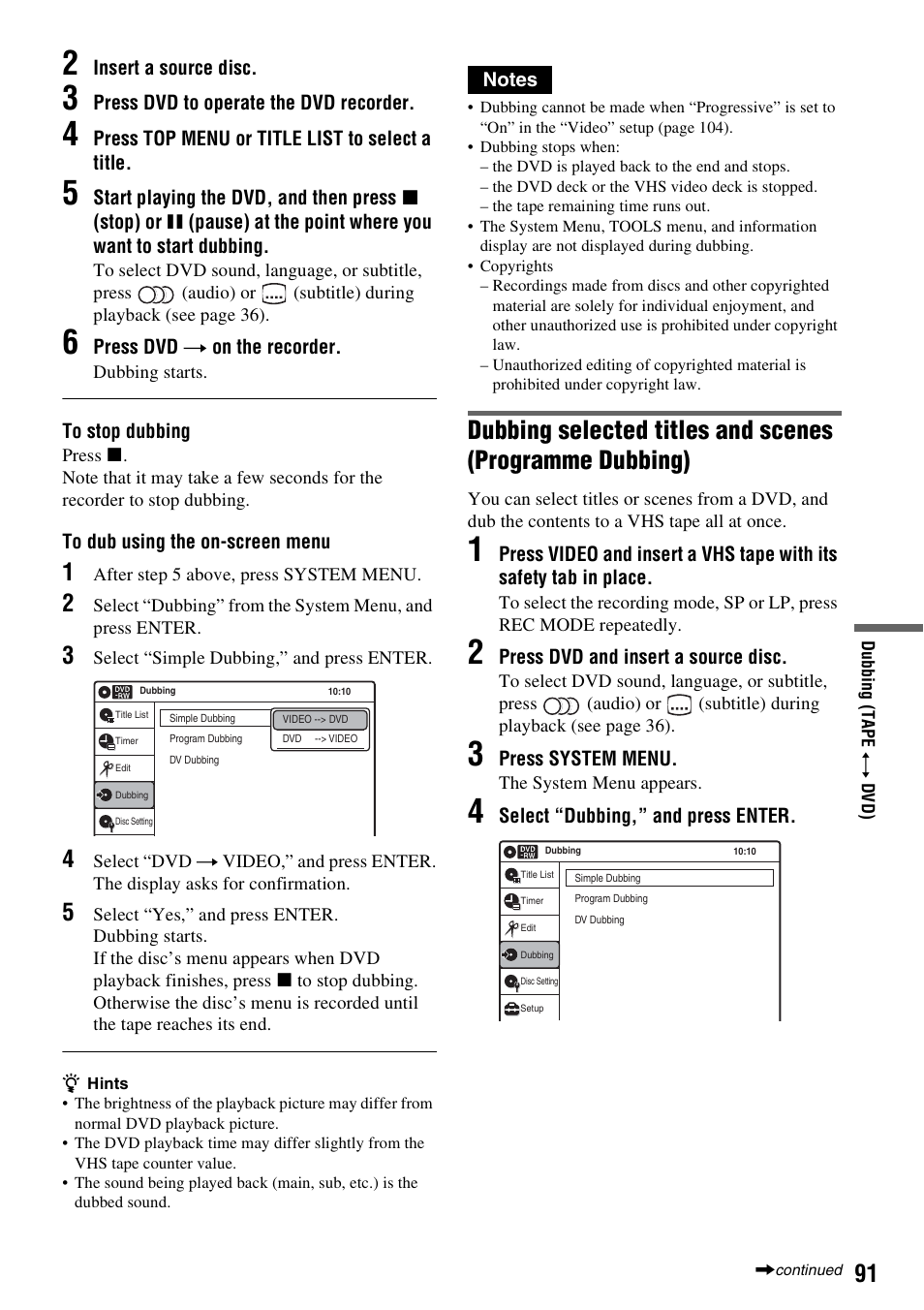 Sony RDR-VX420 User Manual | Page 91 / 132