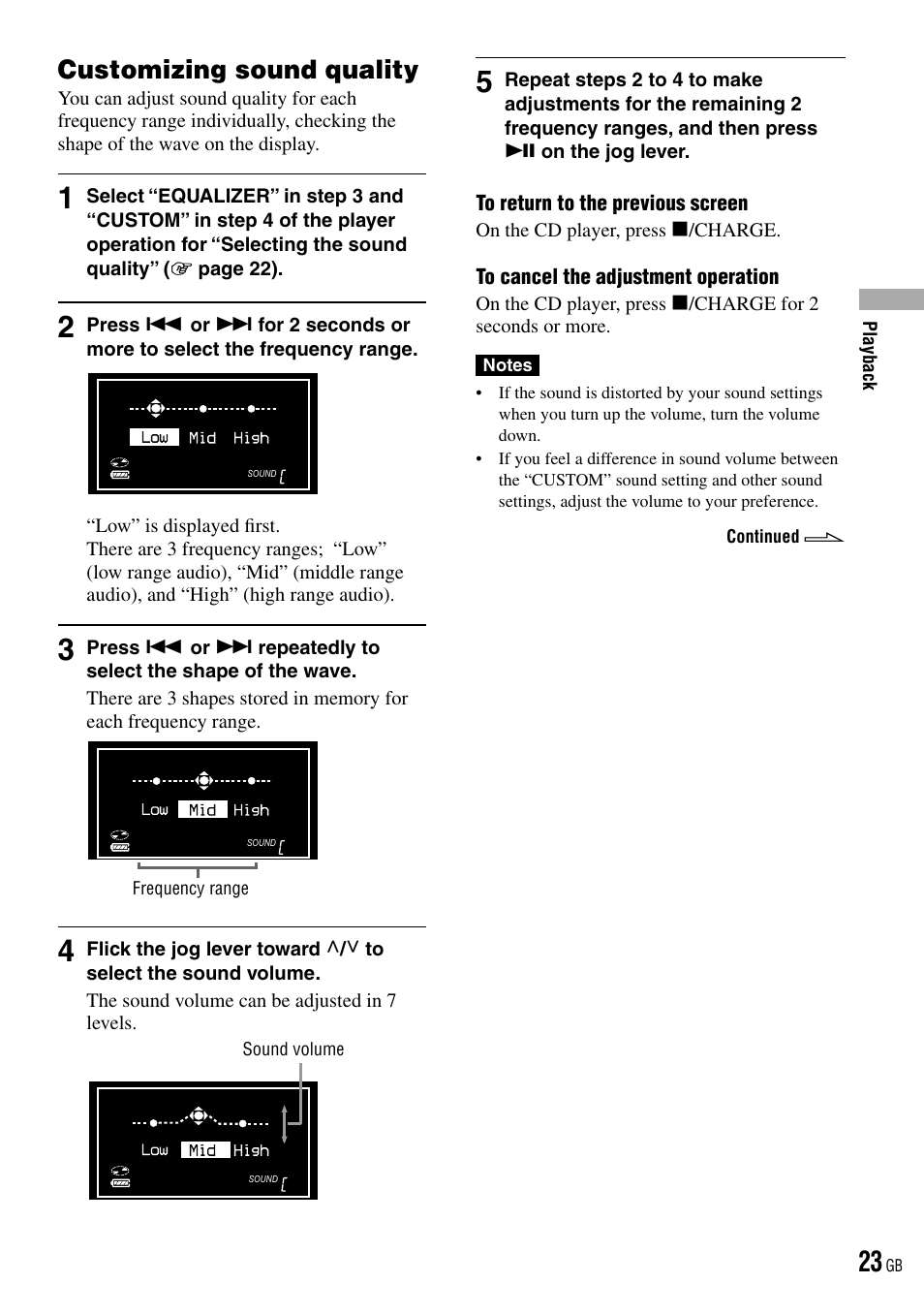 Customizing sound quality | Sony D-NE520 User Manual | Page 23 / 103