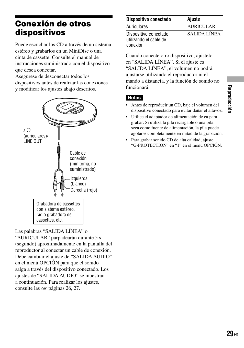 Conexión de otros dispositivos | Sony D-NE520 User Manual | Page 63 / 103