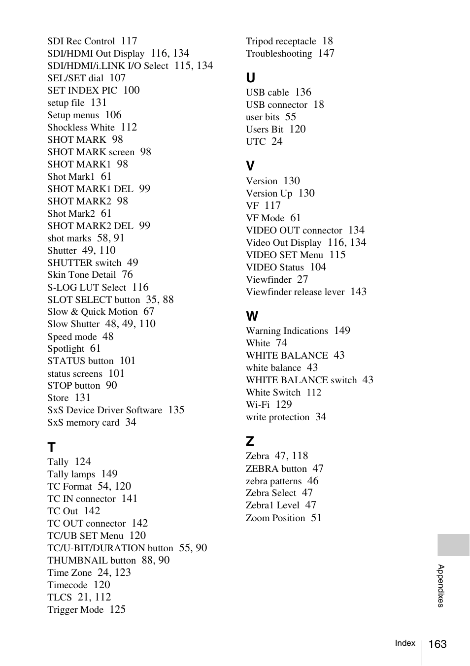 Sony PMW-F3K User Manual | Page 163 / 164