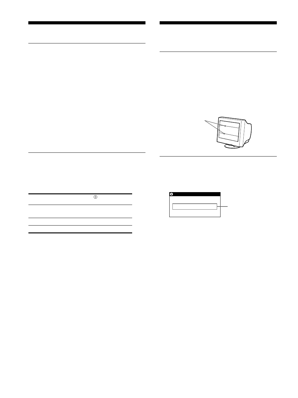 Technical features, Preset and user modes, Power saving function | Troubleshooting, If thin lines appear on your screen (damper wires), On-screen messages, Preset and user modes power saving function | Sony CPD-E215E User Manual | Page 12 / 116